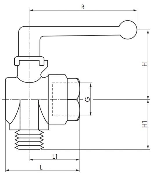 Einschraub-Winkel-Kugelhähne - Innen-/Außengewinde