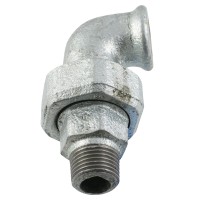 Winkelverschraubung trennbar mit Innen- und Außengewinde - flach dichtend Winkelverschraubung trennbar mit Innen- und Außengewinde - flach dichtend