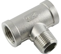 T-Stück mit Innen x Außen x Innengewinde (Edelstahl) T-Stück mit Innen x Außen x Innengewinde (Edelstahl)