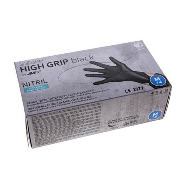 Nitril-Einmalhandschuhe Heavy Duty - Puderfrei - Schwarz