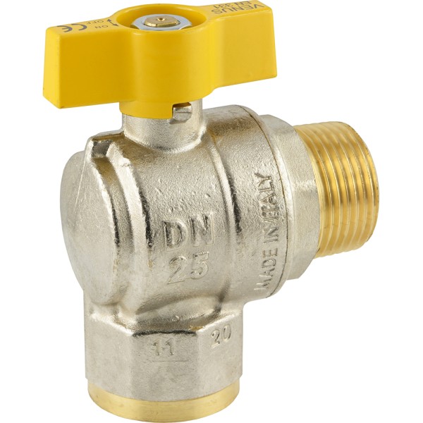Einschraub-Winkel-Kugelhähne DVGW geprüft (PN 5 / MOP 5) - EN 331
