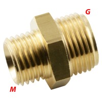 Doppelnippel mit Zöllig / metrischem Gewinde - Adapter Doppelnippel mit Zöllig / metrischem Gewinde - Adapter