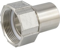 Edelstahl Schlauchtülle mit Überwurfmutter und Sicherungsbund - Abmessungen nach EN 14420-5 (DIN 281 Edelstahl Schlauchtülle mit Überwurfmutter und Sicherungsbund - Abmessungen nach EN 14420-5 (DIN 281