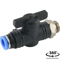 Absperrhahn mit zylindrischem Außengewinde & Steckanschluss Absperrhahn mit zylindrischem Außengewinde & Steckanschluss