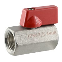 Edelstahl-Mini-Kugelhähne mit Knebelgriff einseitig - PN 63 Edelstahl-Mini-Kugelhähne mit Knebelgriff einseitig - PN 63